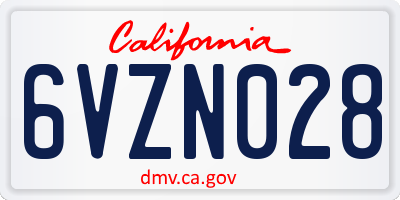 CA license plate 6VZN028
