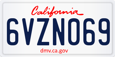 CA license plate 6VZN069