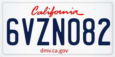 CA license plate 6VZN082