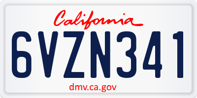 CA license plate 6VZN341