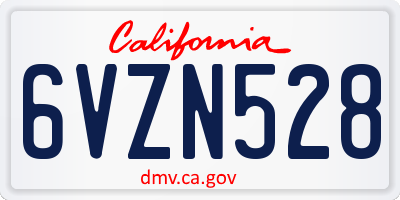 CA license plate 6VZN528