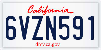 CA license plate 6VZN591