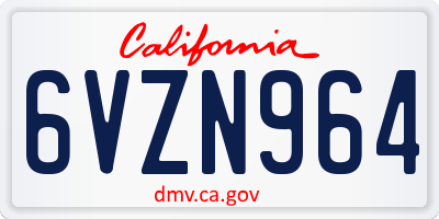 CA license plate 6VZN964