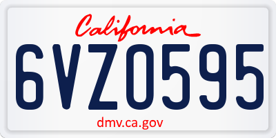 CA license plate 6VZO595