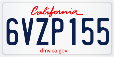 CA license plate 6VZP155