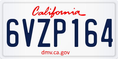 CA license plate 6VZP164