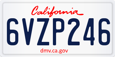 CA license plate 6VZP246