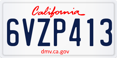 CA license plate 6VZP413