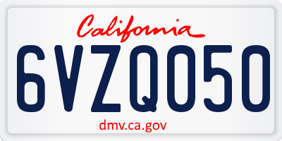 CA license plate 6VZQ050