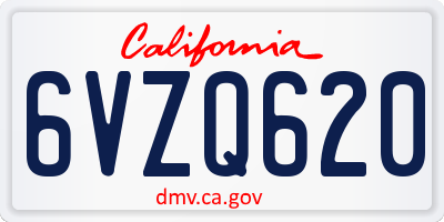 CA license plate 6VZQ620
