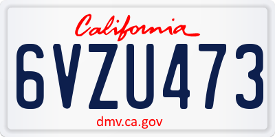 CA license plate 6VZU473