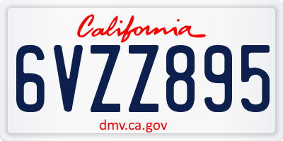 CA license plate 6VZZ895