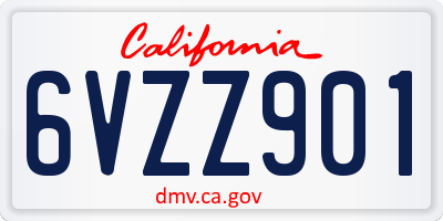 CA license plate 6VZZ901