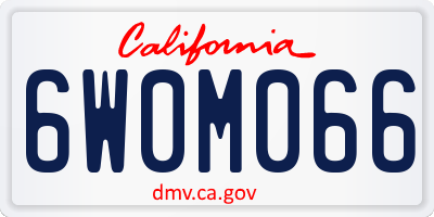 CA license plate 6W0M066