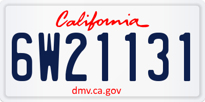 CA license plate 6W21131