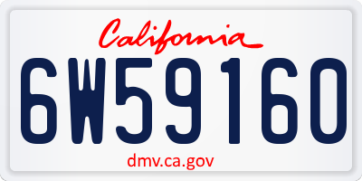 CA license plate 6W59160