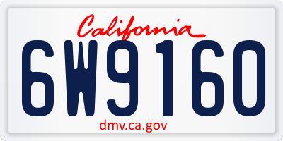 CA license plate 6W9160