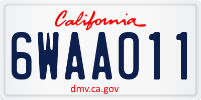 CA license plate 6WAA011