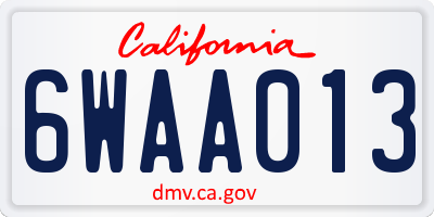 CA license plate 6WAA013