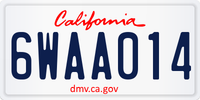 CA license plate 6WAA014