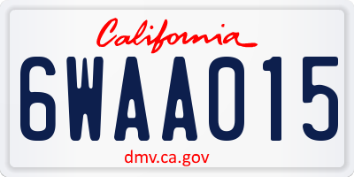 CA license plate 6WAA015