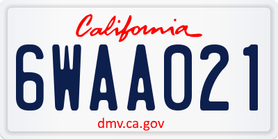 CA license plate 6WAA021