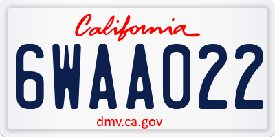 CA license plate 6WAA022