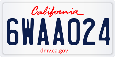 CA license plate 6WAA024