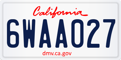 CA license plate 6WAA027