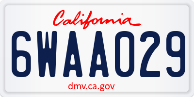 CA license plate 6WAA029