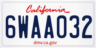 CA license plate 6WAA032