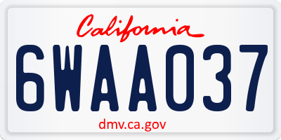 CA license plate 6WAA037