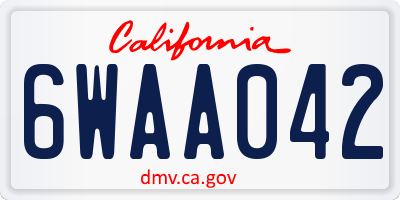 CA license plate 6WAA042