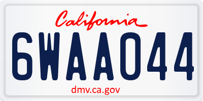 CA license plate 6WAA044