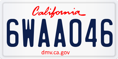 CA license plate 6WAA046