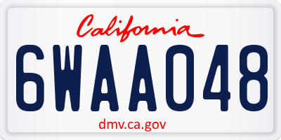 CA license plate 6WAA048