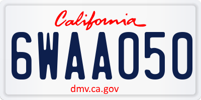 CA license plate 6WAA050