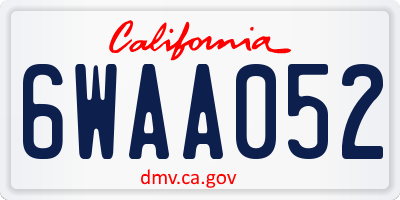 CA license plate 6WAA052