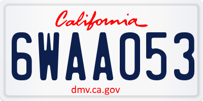 CA license plate 6WAA053