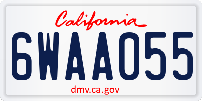 CA license plate 6WAA055