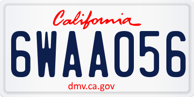 CA license plate 6WAA056