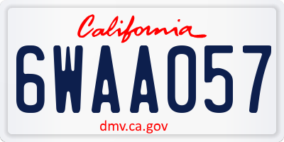 CA license plate 6WAA057