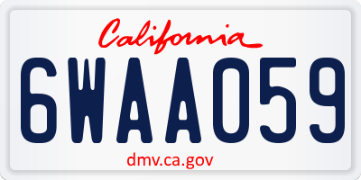 CA license plate 6WAA059