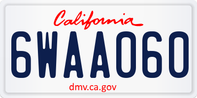 CA license plate 6WAA060