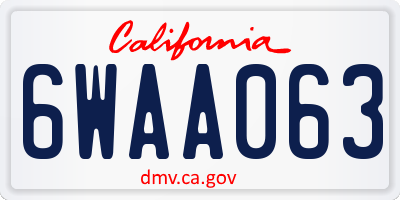 CA license plate 6WAA063