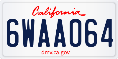 CA license plate 6WAA064