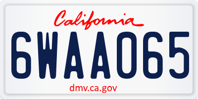 CA license plate 6WAA065