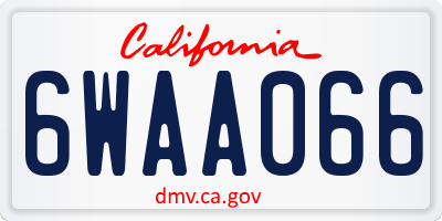 CA license plate 6WAA066