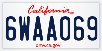 CA license plate 6WAA069