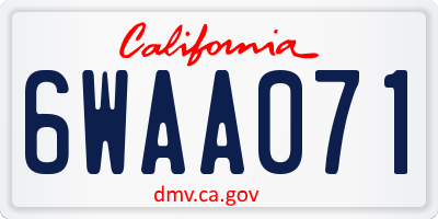 CA license plate 6WAA071